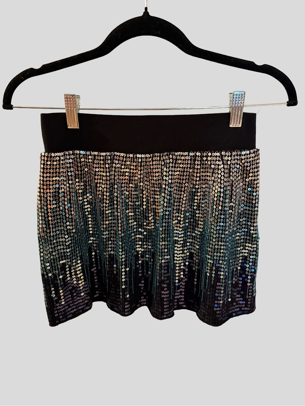 ✨ Stunning Free People Vintage Y2K Ombré Sequin Mini Skirt ✨ (D)